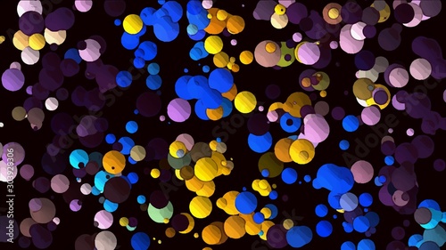 Multicolored geometric pattern. Illustration with blue, purple, violet, black color. Background with abstract bubbles. Print for phone case, pillow, poster, package, textile, wrapping and gift paper.