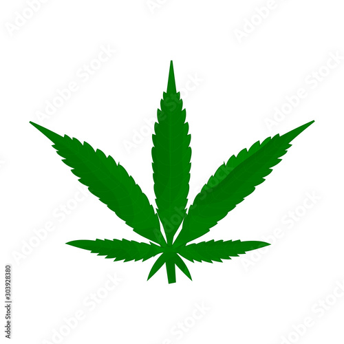 Watercolor vector style hemp. Cannabis illustration.