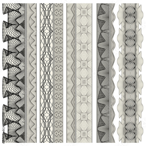 Set of ornamental borders for covers, certificates or diplomas.  Seamless borders, dividers and frames in arabesque, vintage style. 