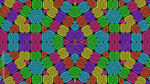 Colorful ethnic fabric  geometric shapes