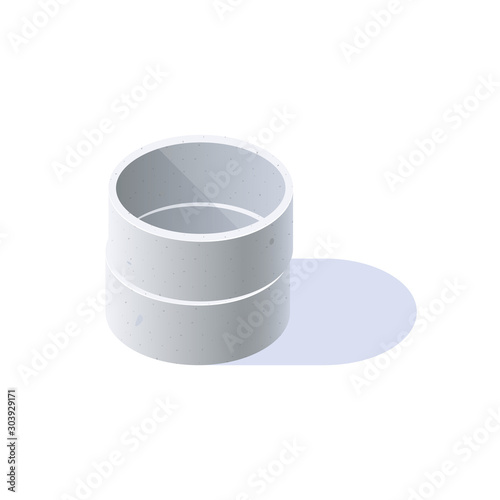 Concrete ring icon in flat style, vector
