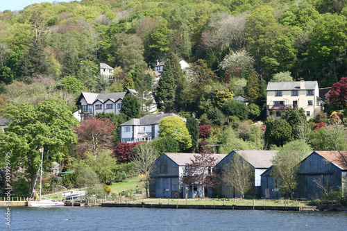 large houses and gardens from the lake