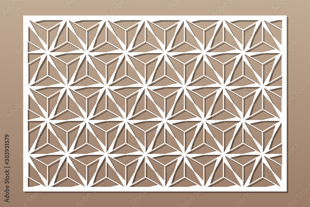 Decorative card for cutting. Arab geometric mosaic pattern. Laser cut. Ratio 2:3. Vector illustration. Decorative card for cutting. Arab geometric mosaic pattern. Laser cut. Ratio 2:3. Vector illustration.