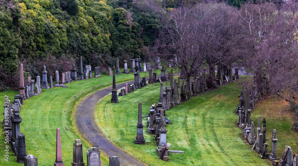 Elevated view of cemetery Elevated view of cemetery