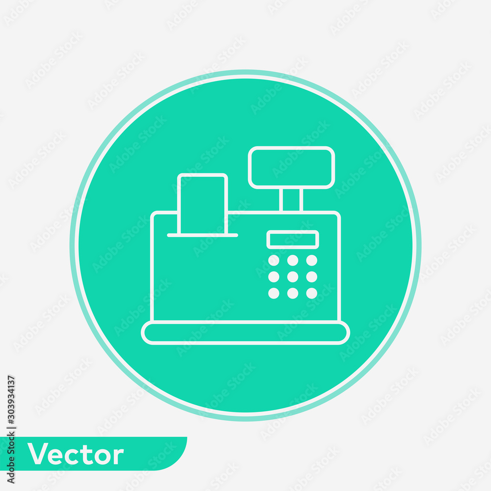 Cash register vector icon sign symbol Cash register vector icon sign symbol