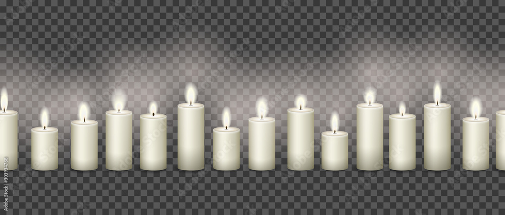 Abstract seamless Candels on the transparent background