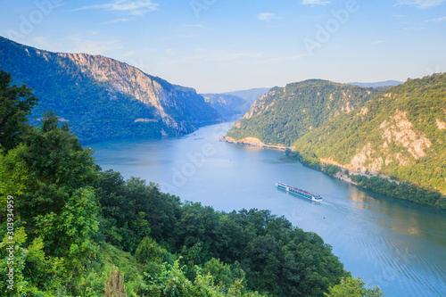 Danube river summer landscape photo