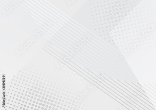 Wallpaper Mural Abstract geometric white and gray background with halftone dots and lines. Vector illustration Torontodigital.ca