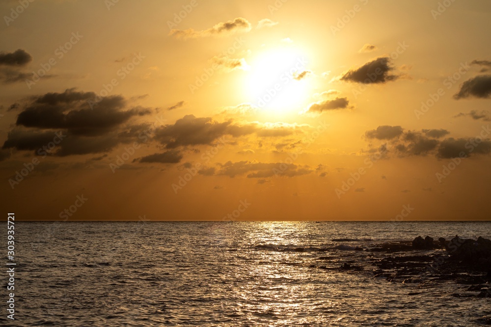 sunset over the sea sunset over the sea