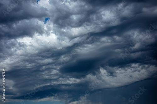 Accumulting clouds from a cold winter storm