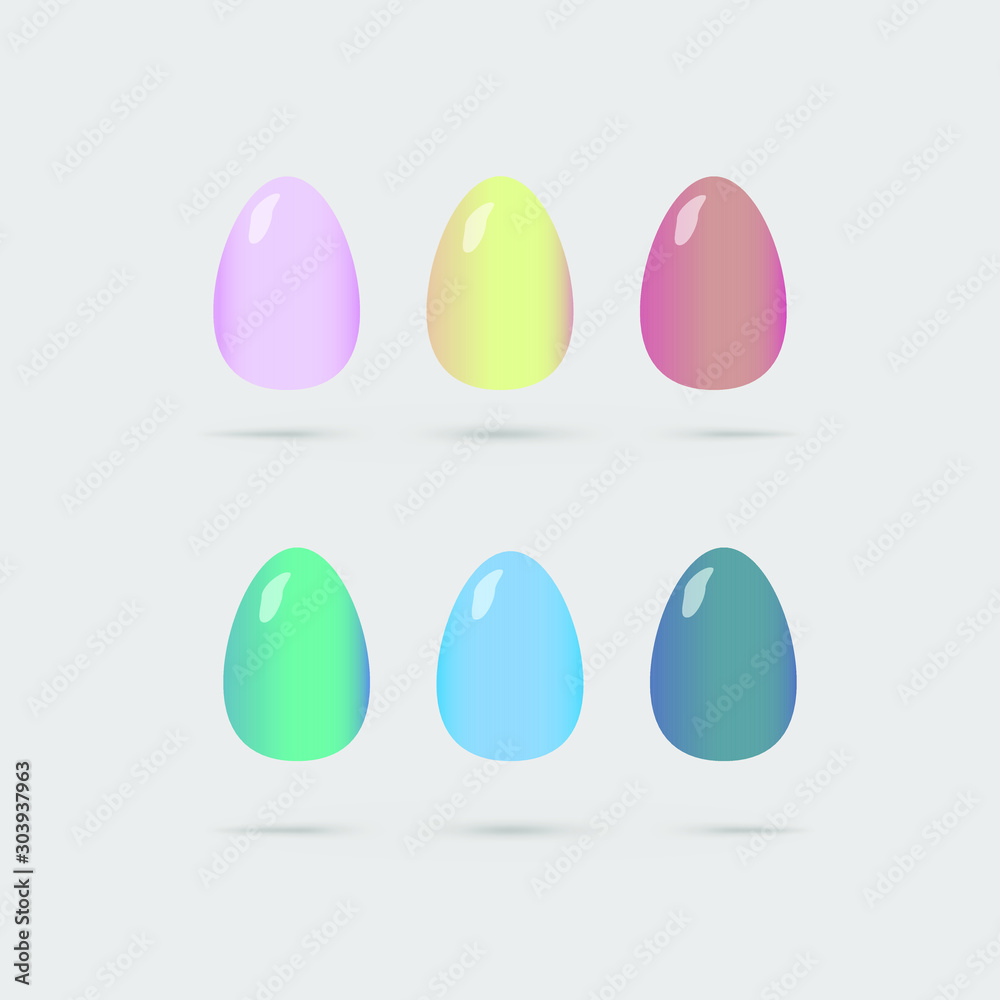 Set of easter eggs. Painted eggs. Vector. Element of festive decor.