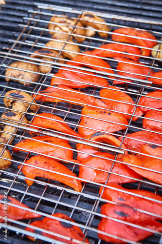 vegetables on the grill