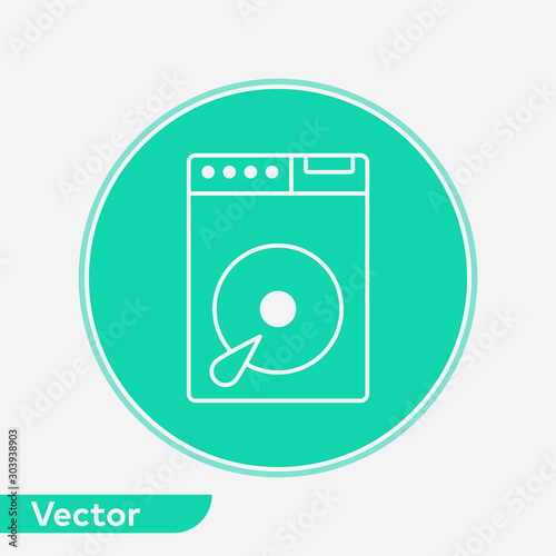 Hard disk vector icon sign symbol