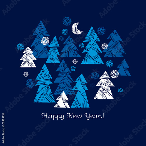 Deep blue decorative xmas t...