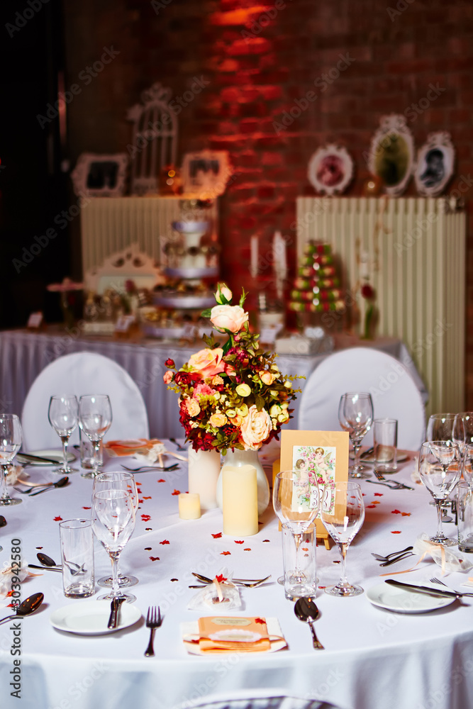 Table set for wedding