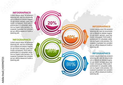 Infographic design organization chart template for business presentations, information banner, timeline or web design.