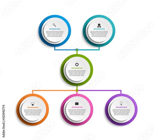 Infographic design organization chart template.