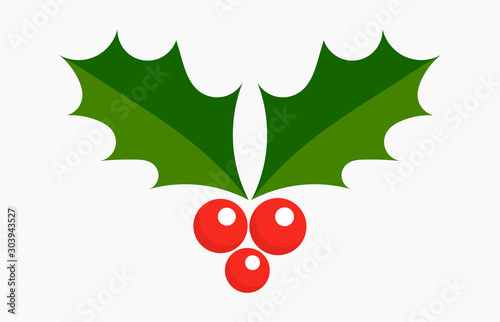 Christmas plant holly berries icon.