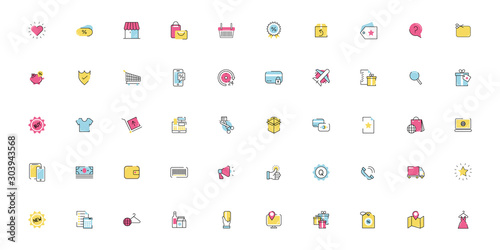 bundle of commercial set icons