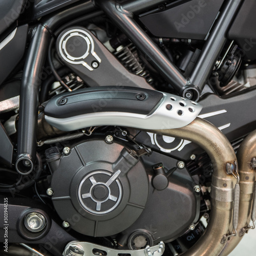 Detail of motorcycle engine © sarymsakov.com