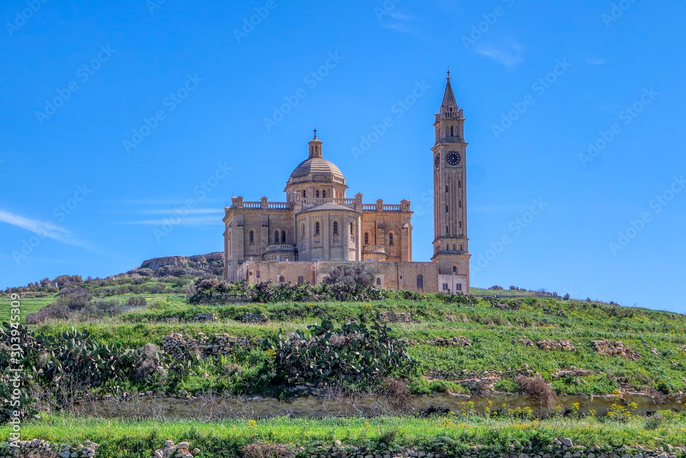 Ta' Pinu Church in village Gharb, Gozo, Malta