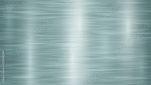 Abstract metal background with glares in light blue colors