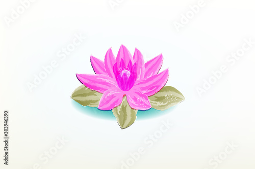 Watercolor lotus flower logo vector