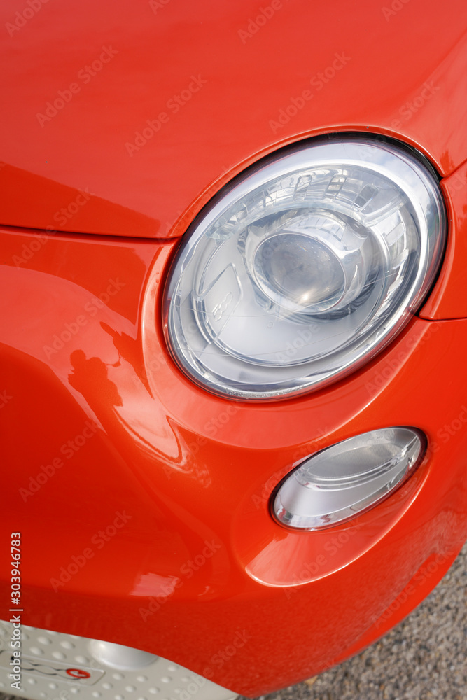 headlight front vintage modern red italian car