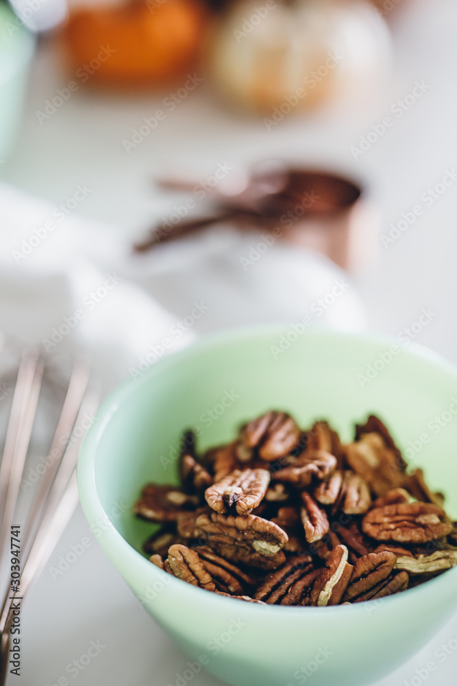 Pecan Halves in Bowl Pecan Halves in Bowl