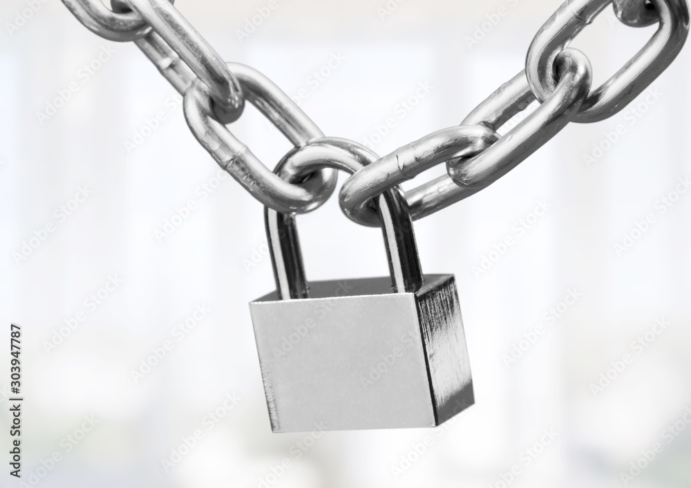 Metal chain broken break white background object Metal chain broken break white background object