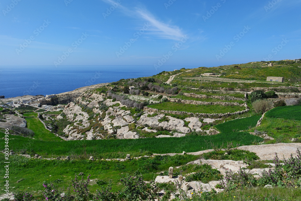 Coast in San Lawrenz on Gozo