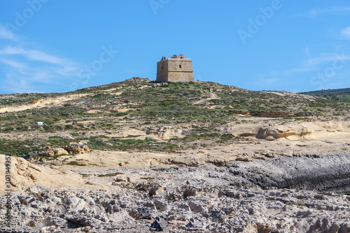 Obraz na płótnie Dwajra Tower in Gozo, Malta w salonie