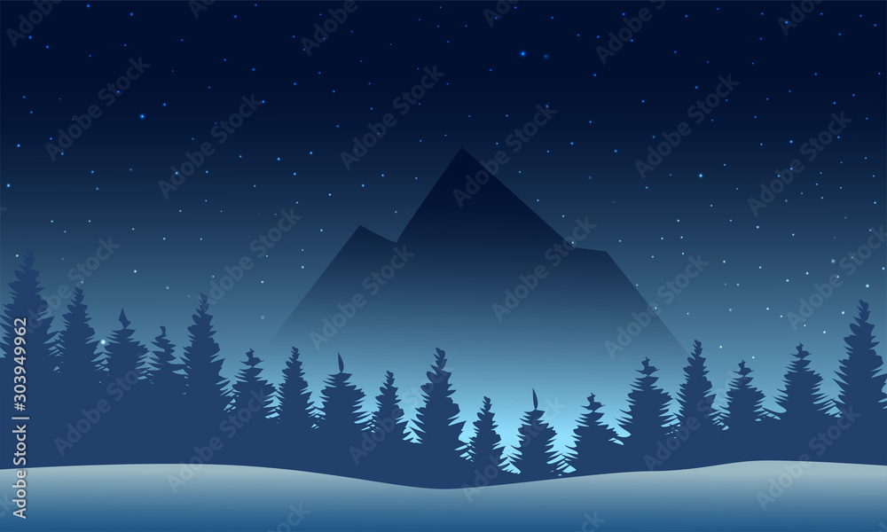 Naklejka premium Night sky blue dark background. Star on sky in mountain.