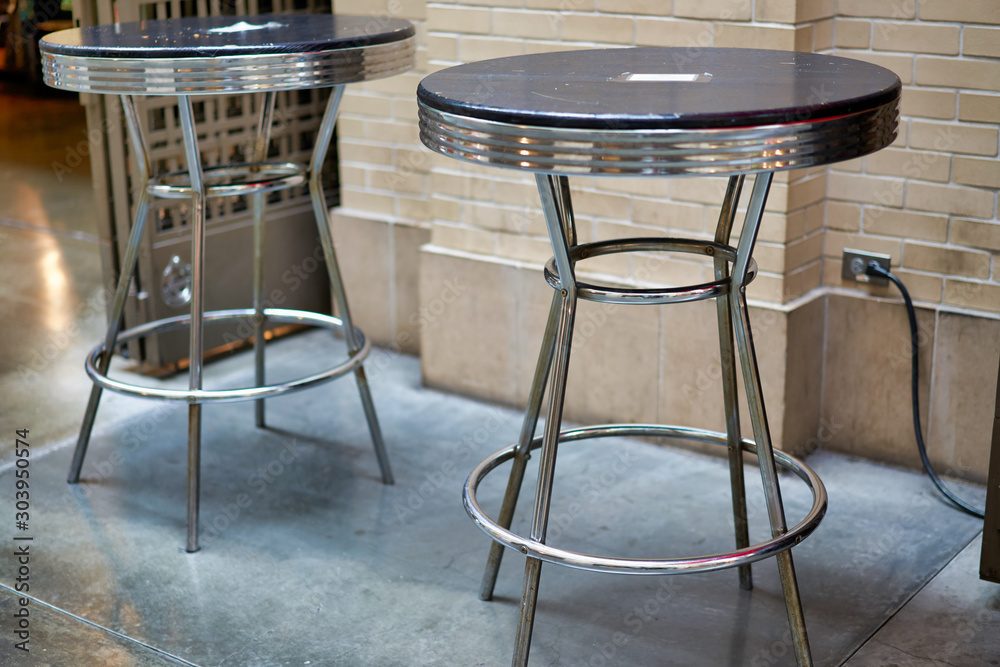 Two bar metal stools, San Francisco, CA