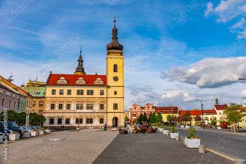 Town hall in Mlada Boleslav dominating the old town square, Czech republic photo
