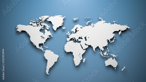World map on blue background © Jonas Weinitschke