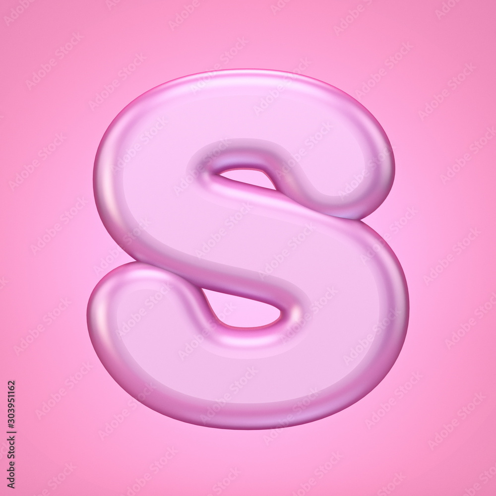 Pink font Letter S 3D Pink font Letter S 3D