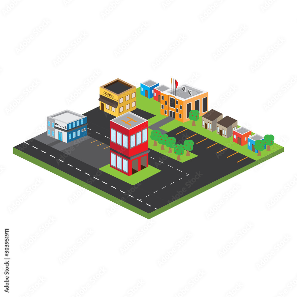Isolated 3D megalopolis. Skyline of a 3d city - Vector Isolated 3D megalopolis. Skyline of a 3d city - Vector