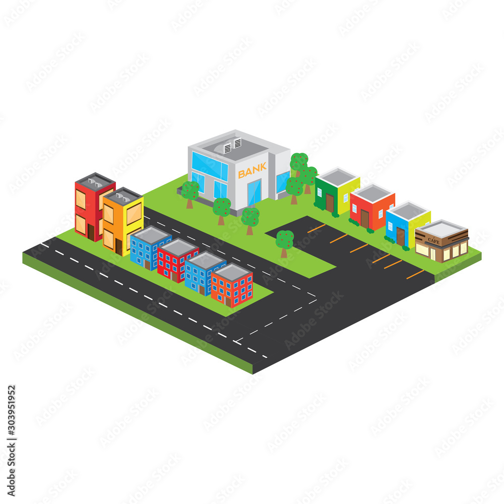 Isolated 3D megalopolis. Skyline of a 3d city - Vector Isolated 3D megalopolis. Skyline of a 3d city - Vector