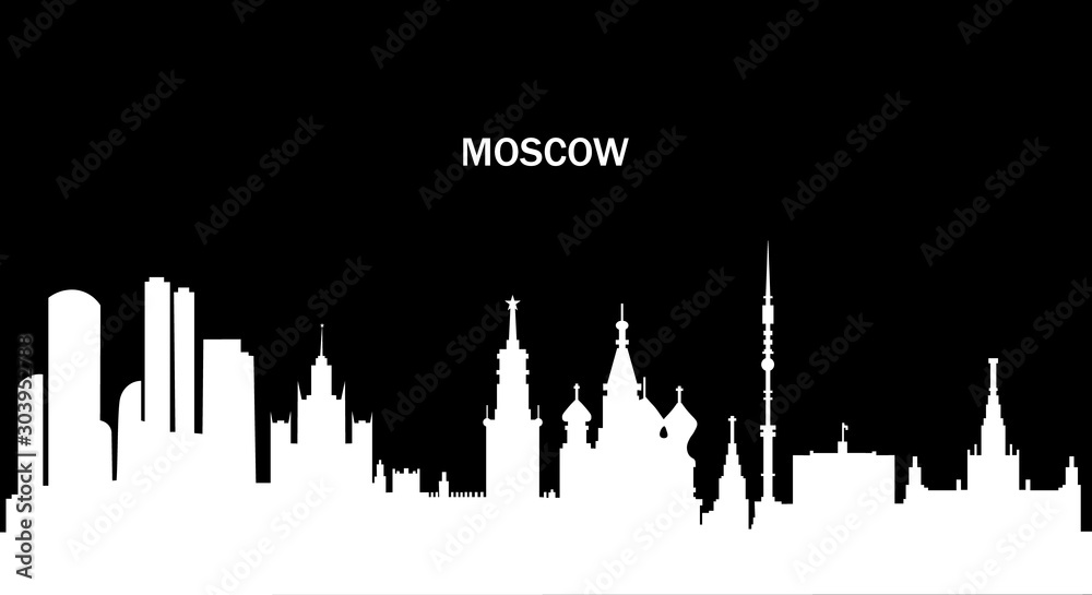 Fotografie Moscow skyline wallpaper - vector illustration