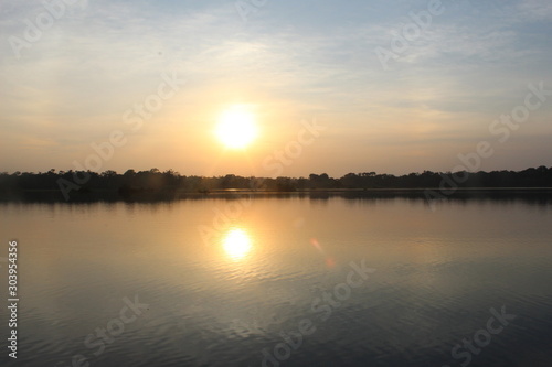 sunset over lake