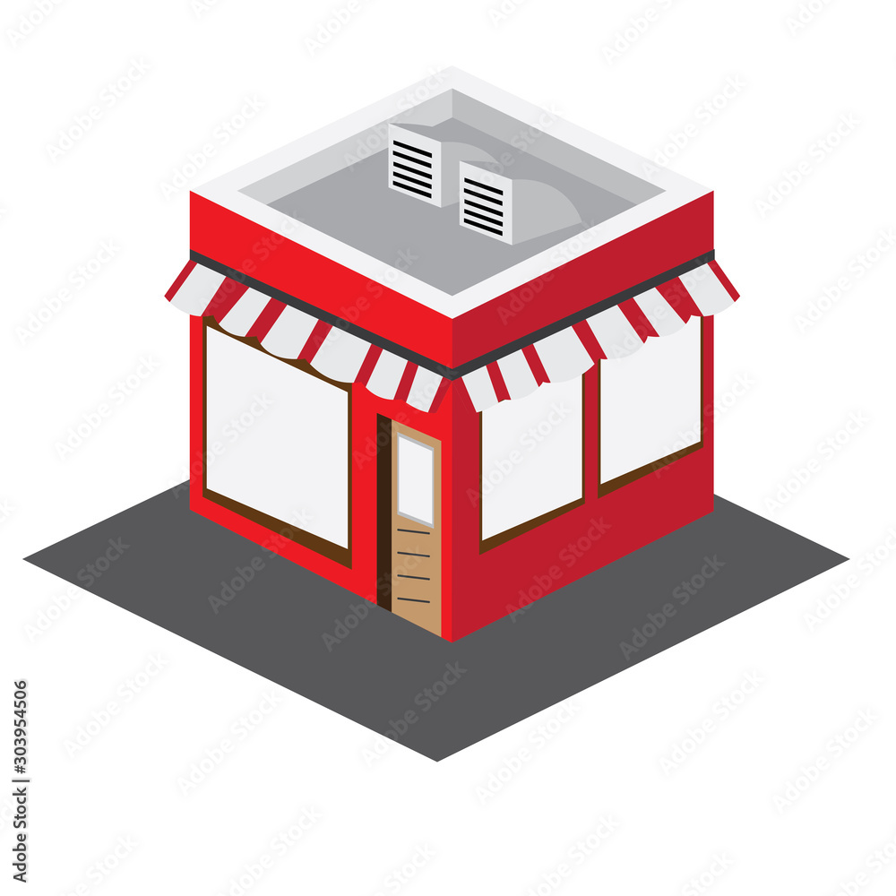 Isolated 3D building on a white background - Vector illustration Isolated 3D building on a white background - Vector illustration