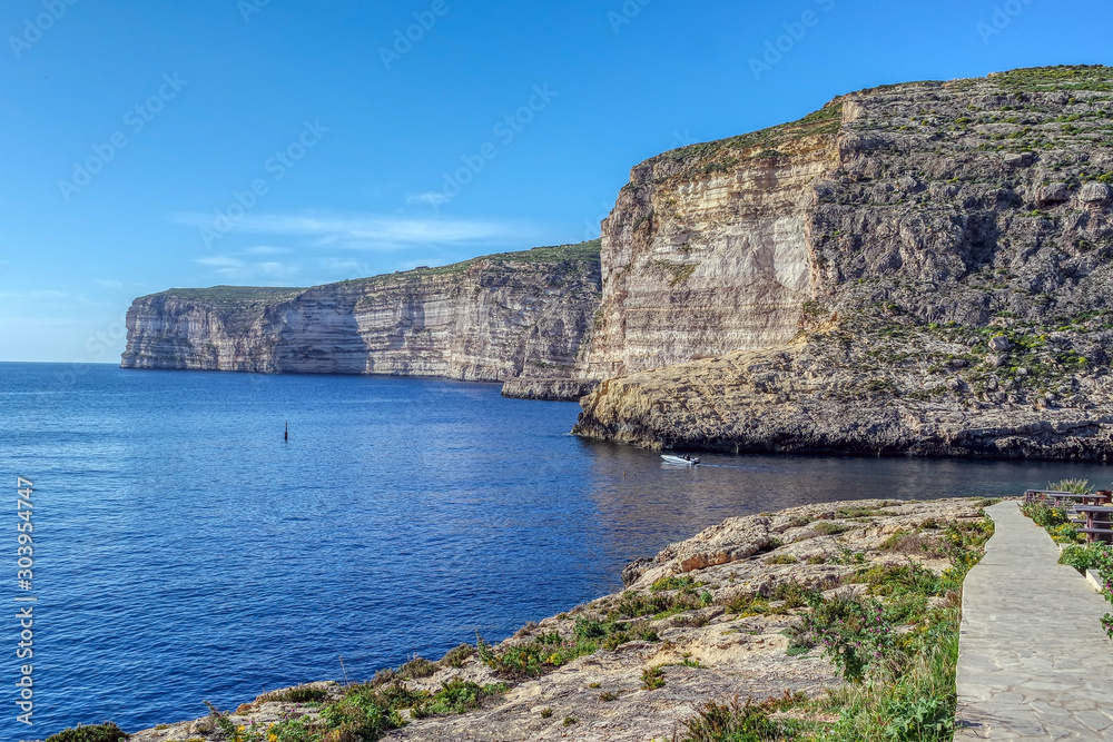 Xlendi Bay on the Maltese island of Gozo, Malta