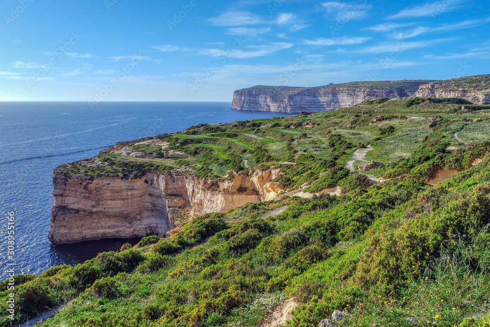 Sanap cliffs on Gozo, Malta