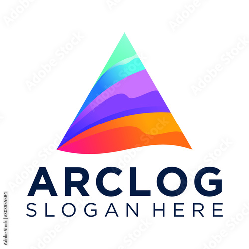 LOGO TRIANGLE COLORFULL, TECHNOLOGY, LETTER A LOGO INITIAL VECTOR DESIGNS, eps 10