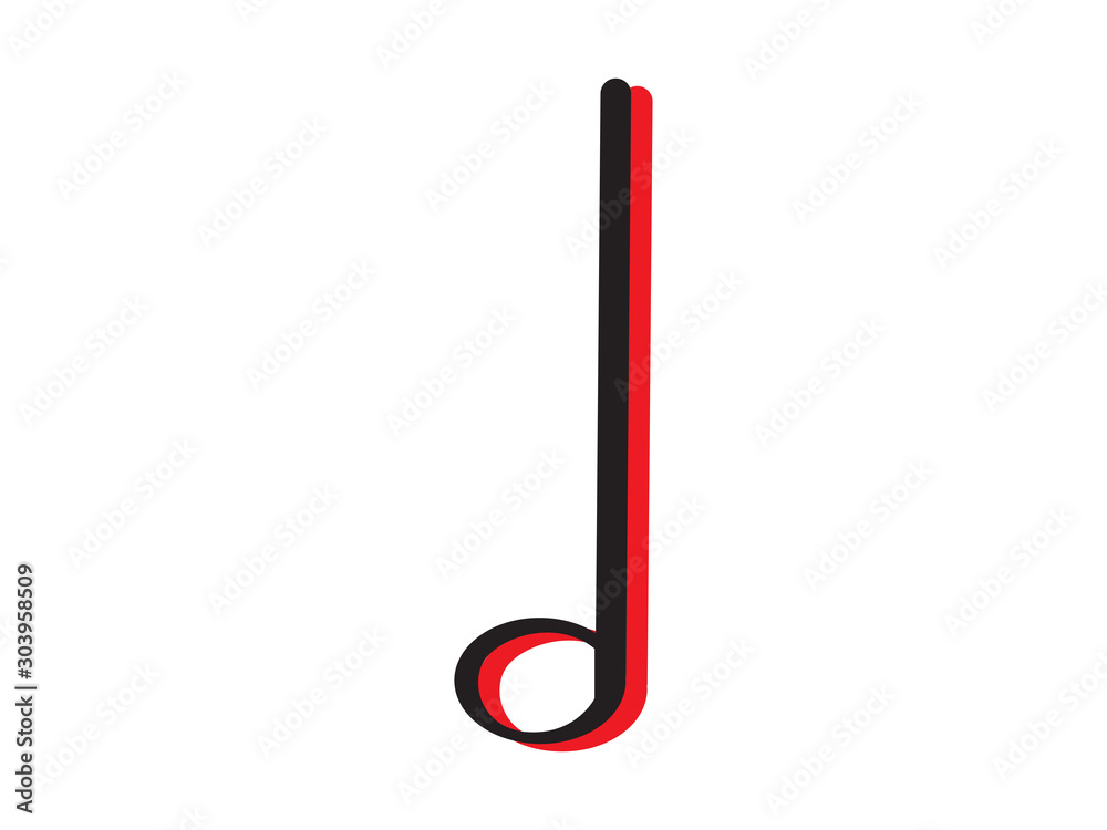Isoalted half note icon. Musical note - Vector illustration Isoalted half note icon. Musical note - Vector illustration