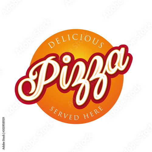 Vintage Pizza sign lettering stamp