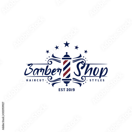 Vintage Barbershop Logo Vector Template