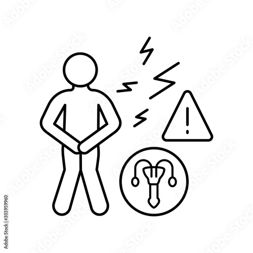 Frequent urination urethra icon. Simple line, outline vector of urology icons for ui and ux, website or mobile application