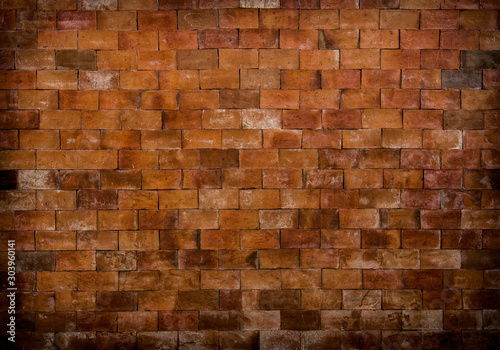 Old red brown brick wall texture background.